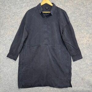 COS Oversized Lagenlook Shirt Dress Womens Medium Chore Pockets Button Minimal